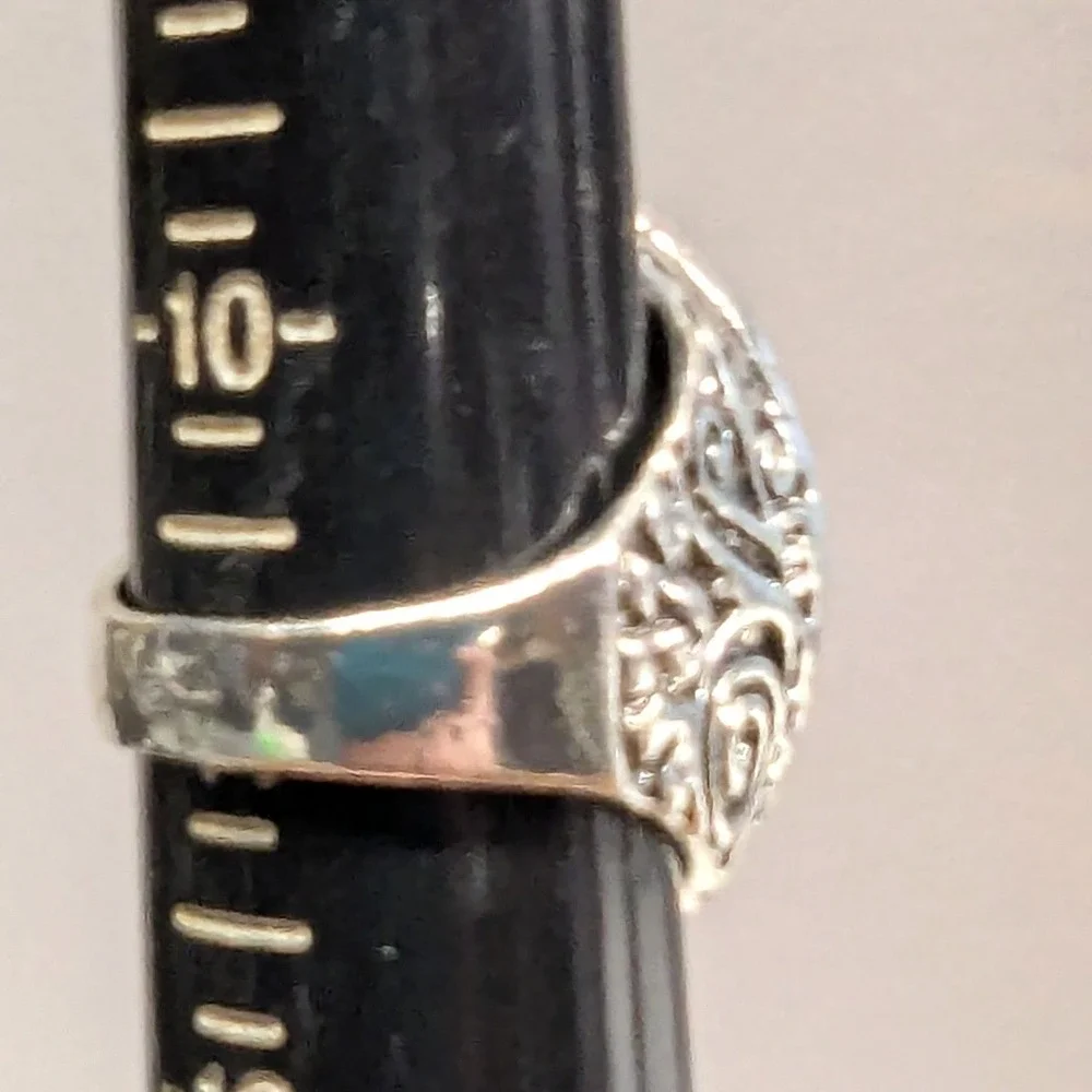 SilverTone Marquise Faceted Yellow Citrine November Statement Ring Plus‎ Size 11